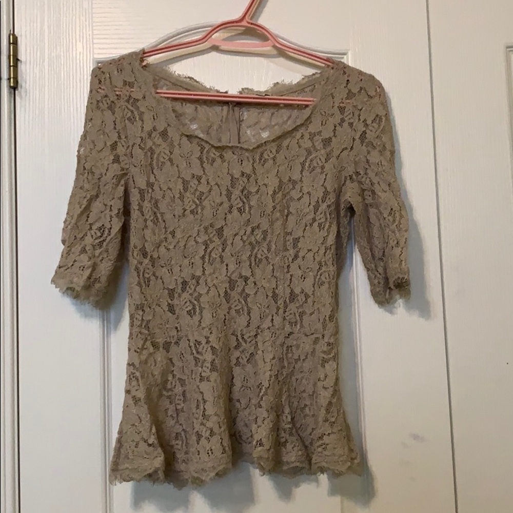 Babaton lace top with back zipper